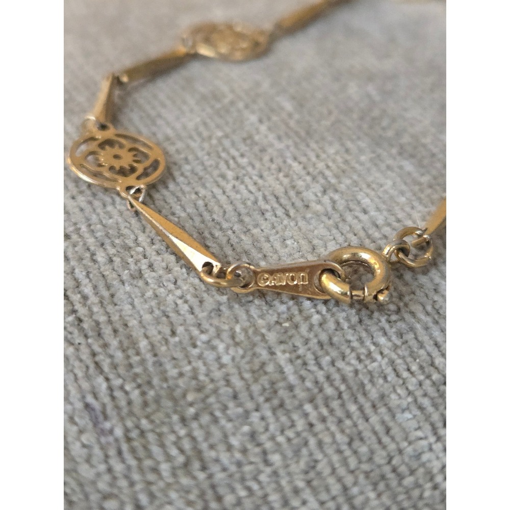 Avon Floral Circles Bracelet Vintage 7.25in - Picture 5 of 6